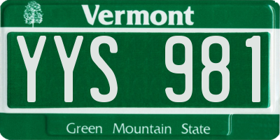 VT license plate YYS981