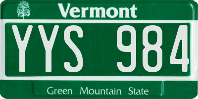 VT license plate YYS984