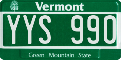 VT license plate YYS990