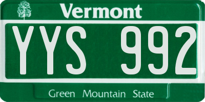 VT license plate YYS992