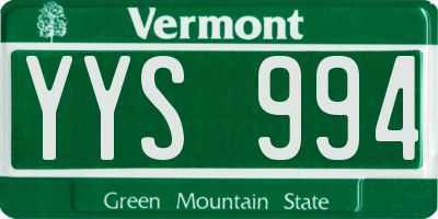VT license plate YYS994