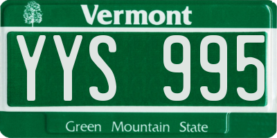 VT license plate YYS995