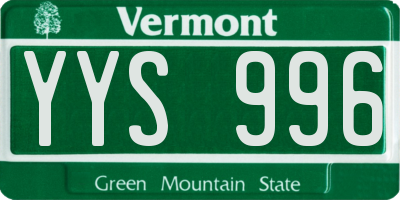 VT license plate YYS996