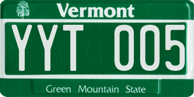 VT license plate YYT005