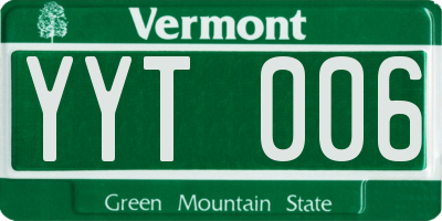 VT license plate YYT006