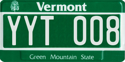 VT license plate YYT008