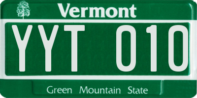 VT license plate YYT010