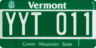 VT license plate YYT011