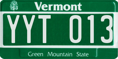 VT license plate YYT013