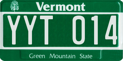 VT license plate YYT014