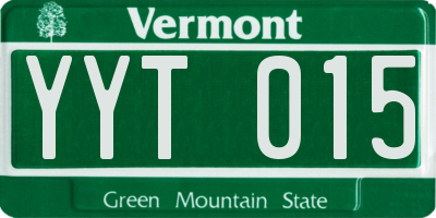 VT license plate YYT015
