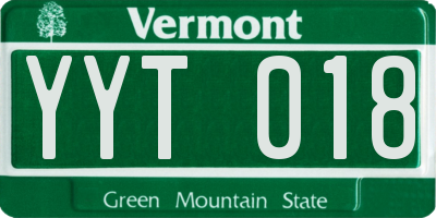 VT license plate YYT018