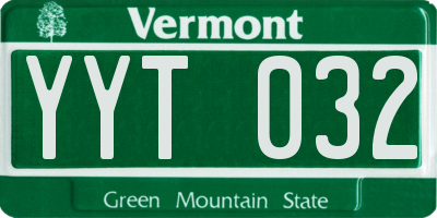 VT license plate YYT032