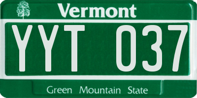 VT license plate YYT037