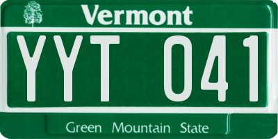 VT license plate YYT041
