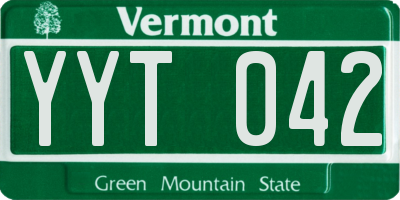 VT license plate YYT042