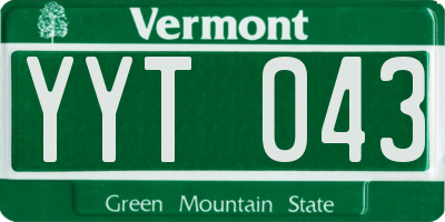 VT license plate YYT043