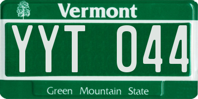 VT license plate YYT044