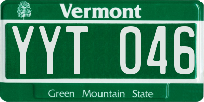 VT license plate YYT046