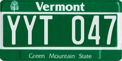VT license plate YYT047