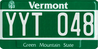 VT license plate YYT048