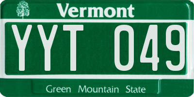 VT license plate YYT049