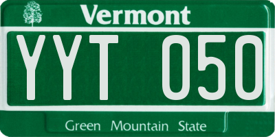 VT license plate YYT050
