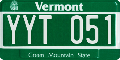 VT license plate YYT051