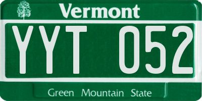 VT license plate YYT052