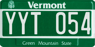 VT license plate YYT054