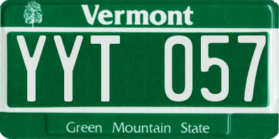 VT license plate YYT057