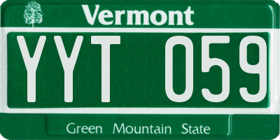 VT license plate YYT059