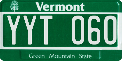 VT license plate YYT060
