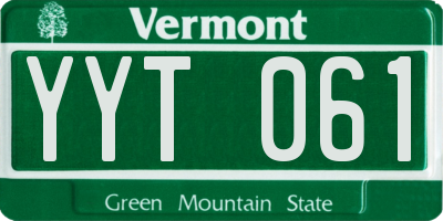 VT license plate YYT061