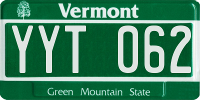 VT license plate YYT062