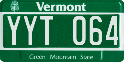 VT license plate YYT064