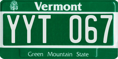 VT license plate YYT067