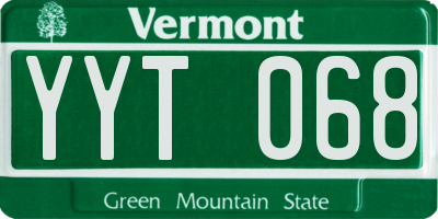 VT license plate YYT068