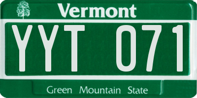 VT license plate YYT071