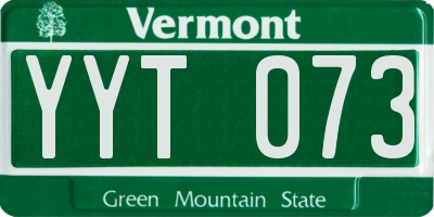 VT license plate YYT073