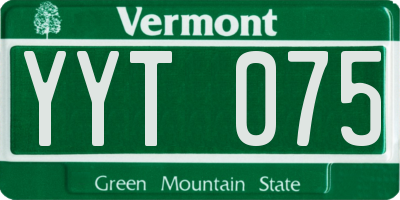 VT license plate YYT075