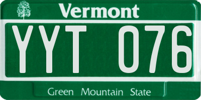 VT license plate YYT076