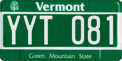 VT license plate YYT081