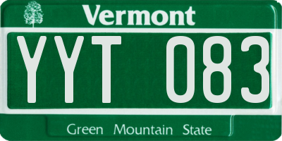 VT license plate YYT083
