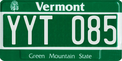 VT license plate YYT085