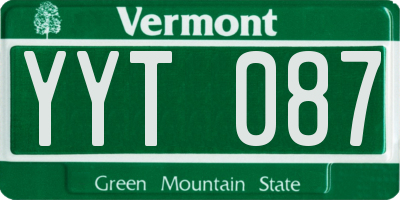 VT license plate YYT087