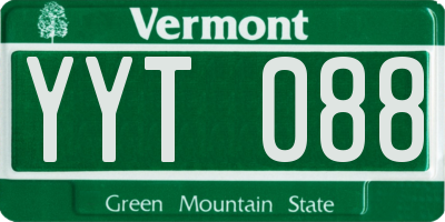 VT license plate YYT088