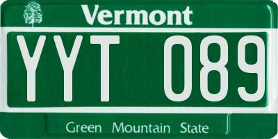 VT license plate YYT089