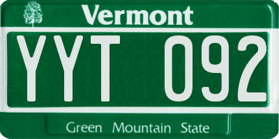 VT license plate YYT092