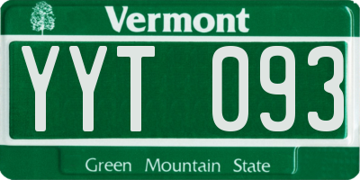 VT license plate YYT093